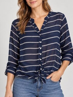 Gap Navy Sheer Top
